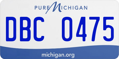 MI license plate DBC0475