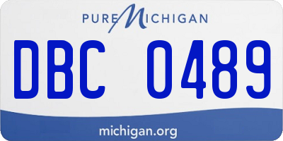 MI license plate DBC0489