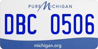 MI license plate DBC0506