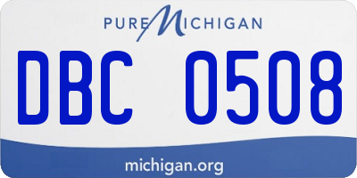 MI license plate DBC0508