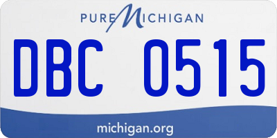 MI license plate DBC0515