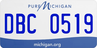 MI license plate DBC0519