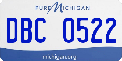 MI license plate DBC0522