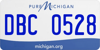 MI license plate DBC0528