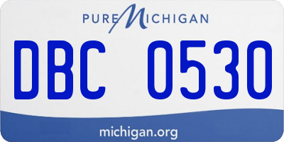 MI license plate DBC0530