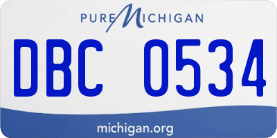 MI license plate DBC0534