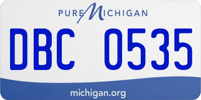 MI license plate DBC0535