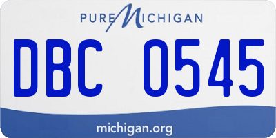 MI license plate DBC0545
