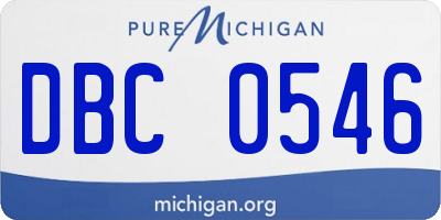 MI license plate DBC0546