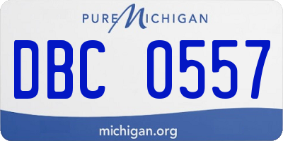 MI license plate DBC0557