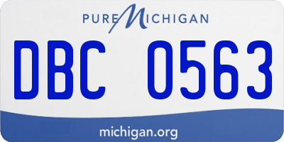 MI license plate DBC0563
