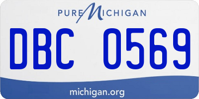 MI license plate DBC0569
