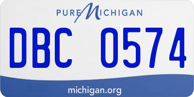 MI license plate DBC0574
