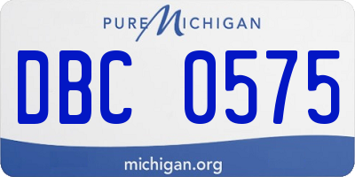 MI license plate DBC0575