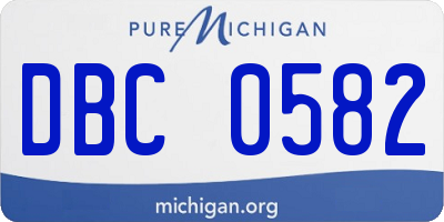 MI license plate DBC0582