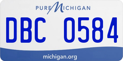 MI license plate DBC0584