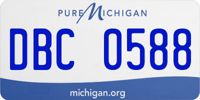 MI license plate DBC0588