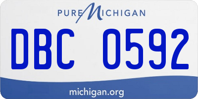 MI license plate DBC0592