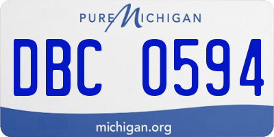 MI license plate DBC0594