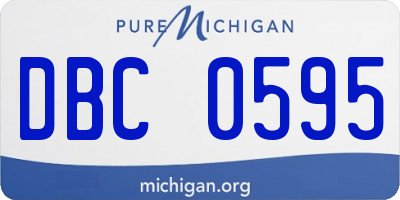 MI license plate DBC0595