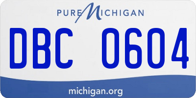 MI license plate DBC0604
