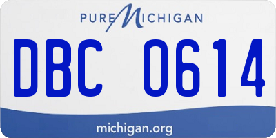 MI license plate DBC0614
