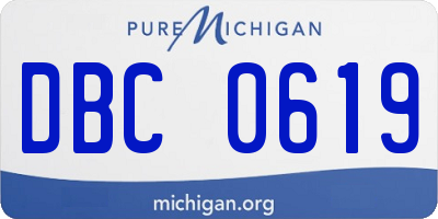 MI license plate DBC0619