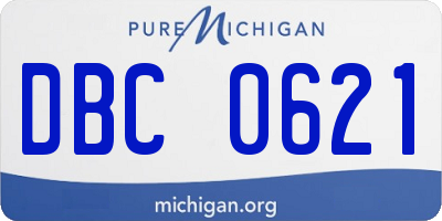 MI license plate DBC0621