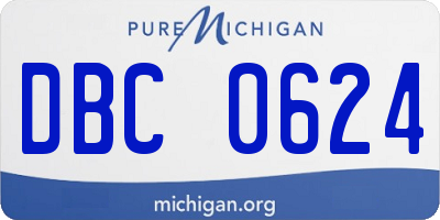 MI license plate DBC0624
