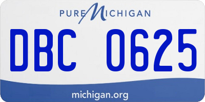 MI license plate DBC0625