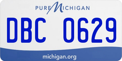 MI license plate DBC0629