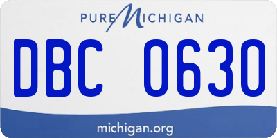MI license plate DBC0630