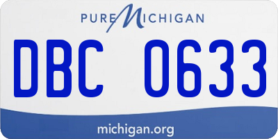 MI license plate DBC0633
