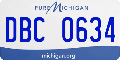MI license plate DBC0634