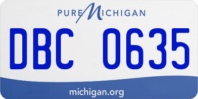 MI license plate DBC0635