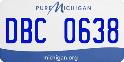 MI license plate DBC0638