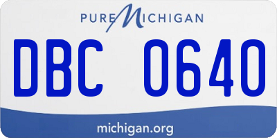 MI license plate DBC0640