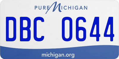MI license plate DBC0644