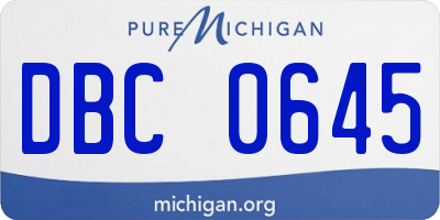 MI license plate DBC0645