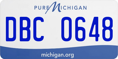 MI license plate DBC0648