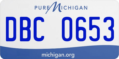 MI license plate DBC0653