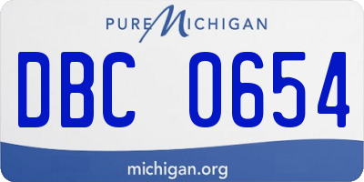 MI license plate DBC0654