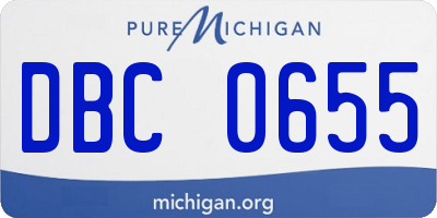 MI license plate DBC0655