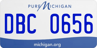 MI license plate DBC0656