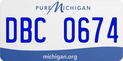 MI license plate DBC0674
