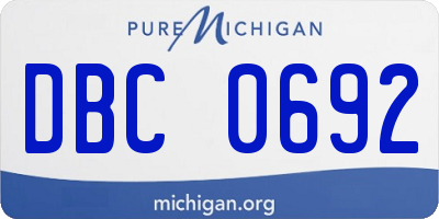 MI license plate DBC0692