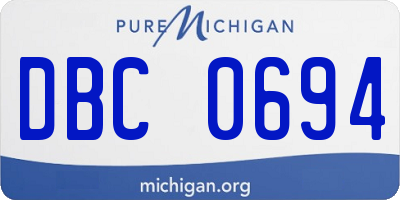MI license plate DBC0694