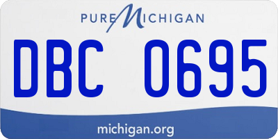 MI license plate DBC0695