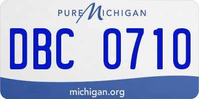 MI license plate DBC0710