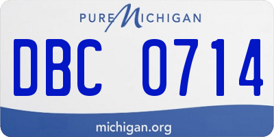 MI license plate DBC0714